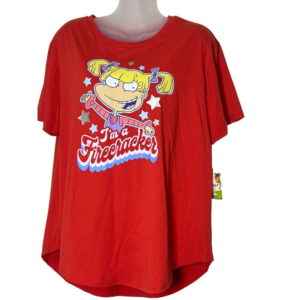 Nickelodeon Rugrats Angelica Pickles Firecracker Red Graphic T-Shirt XXL NWT